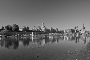 dresden old town in black and white