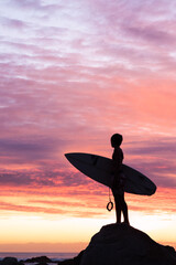 Surfer at Sunset - 593988496