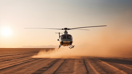 Helikopter in einer Salzw&uuml;ste KI