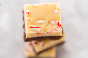 Homemade candy cane fudge