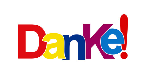 Colorful banner with the inscription THANK you! language German