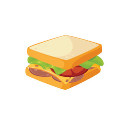 Concept School supplies education sandwich food lunch. This illustration is a flat vector design that depicts a concept of a school lunch box. Vector illustration.