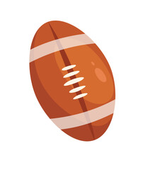 Concept School supplies education rugby. This flat vector illustration depicts a cartoon-style rugby ball on a white background. Vector illustration.