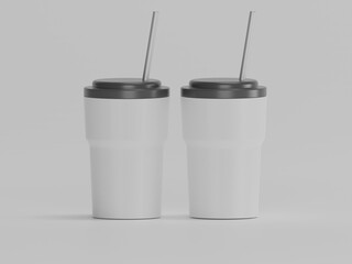 Coffee cup 3d illustration with white background