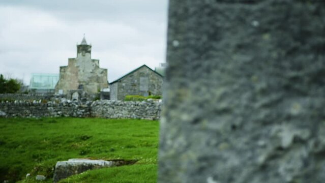Saint Fachanan Cathedral in Kilfenora on a cloudy day ,Ireland