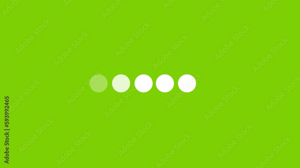 Poster 3d rendered animation of waiting circles isolated on a green background