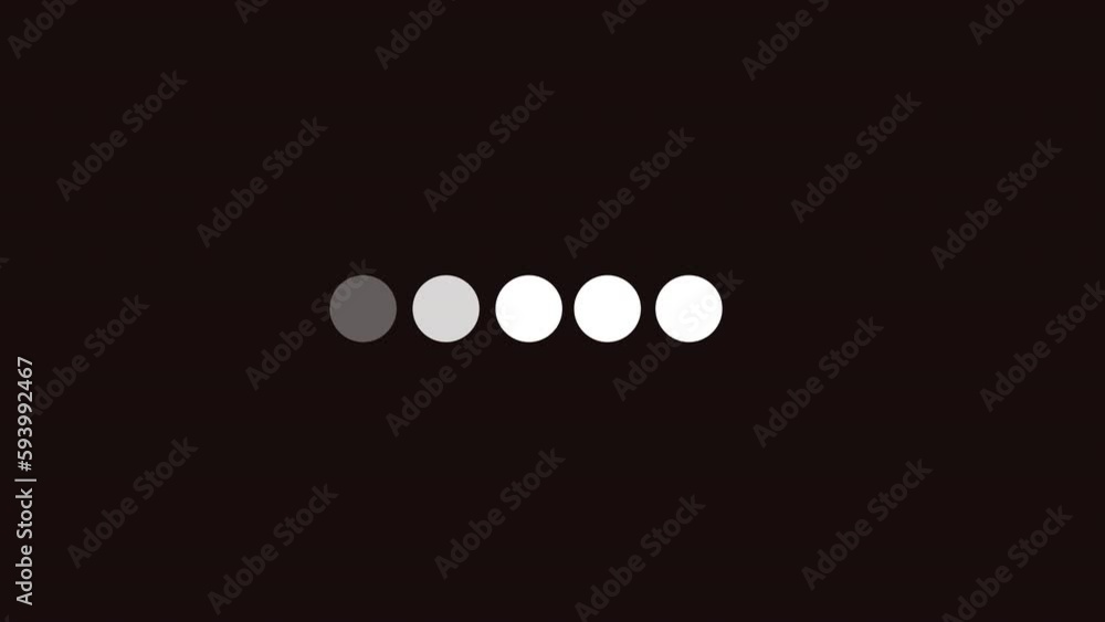 Poster 3d rendered animation of waiting circles isolated on a black background