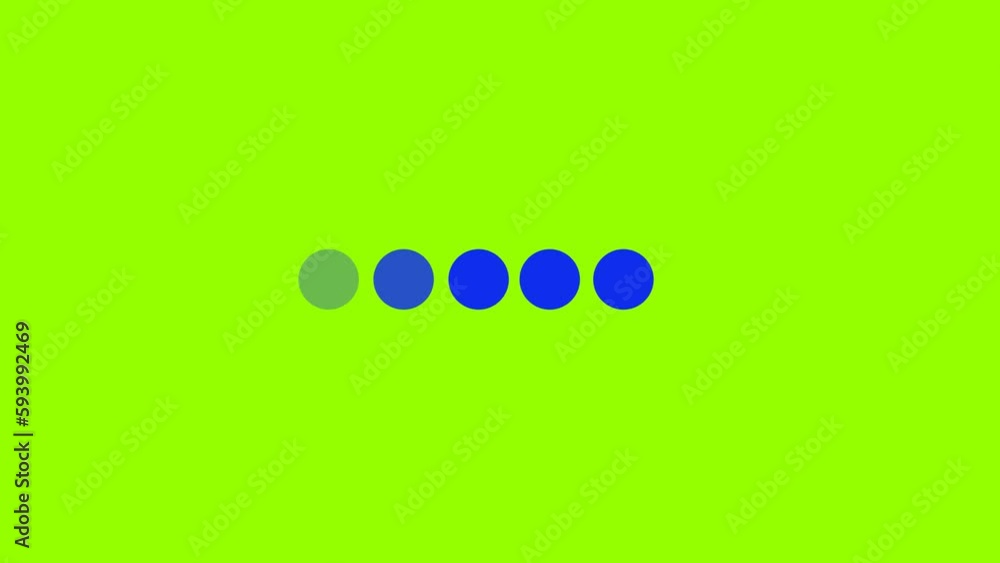 Poster 3d rendered animation of waiting circles isolated on a green background