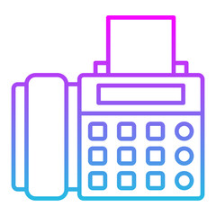 Fax Line Gradient Icon