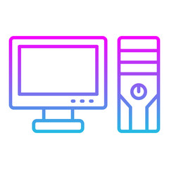 Computer Line Gradient Icon