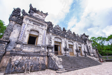 Mausoleum of Emperor Khai Dinh, the twelfth Emperor of the Nguyen dynasty of Vietnam.