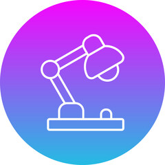 Desk Lamp Gradient Circle Line Inverted Icon