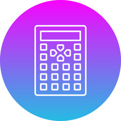 Calculator Gradient Circle Line Inverted Icon