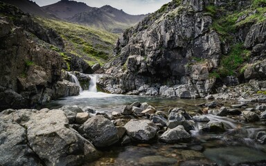 East Fjords roadside waterfall