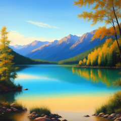 illustration of paintings containing elements of nature, plants, creatures, mushrooms, rivers, houses, with dark, light, calm, dreams, colors, therapy.