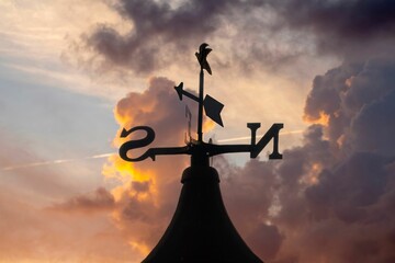 Weather vane, a meteorological instrument for measuring wind direction