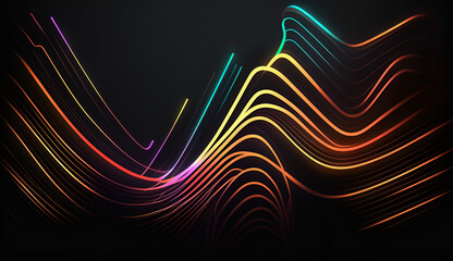 Dark Backgrounds - Decorated with neon lines of different colors in the wallpaper - Abstract
