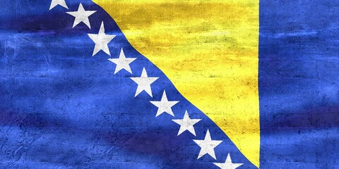 Bosnia and Herzegovina flag - realistic waving fabric flag
