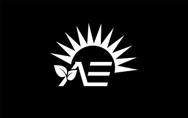Naklejka premium Green healthy leaf logo and Solar panel icon and Solar Energy symbol design and eco sun logo design