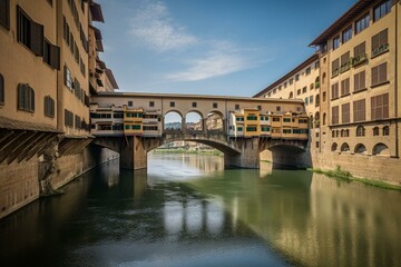 Fototapeta na wymiar Landmark Ponte Vecchio Bridge. Generative AI