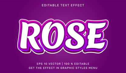 Rose 3d editable text effect template