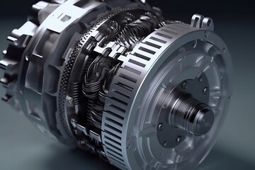 Nahaufnahme eines Elektromotors, Generative AI