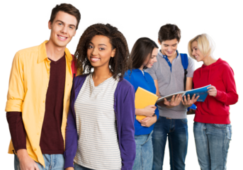 Group of happy students