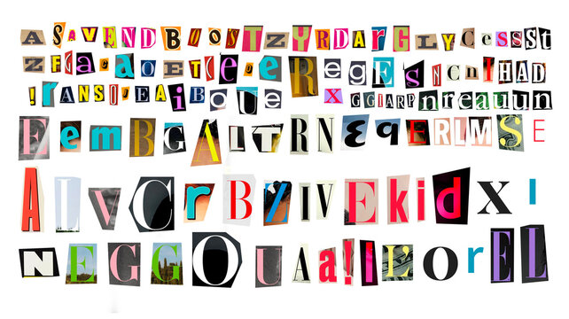cutting Magazine Newspaper Letters, Cutout alphabet png