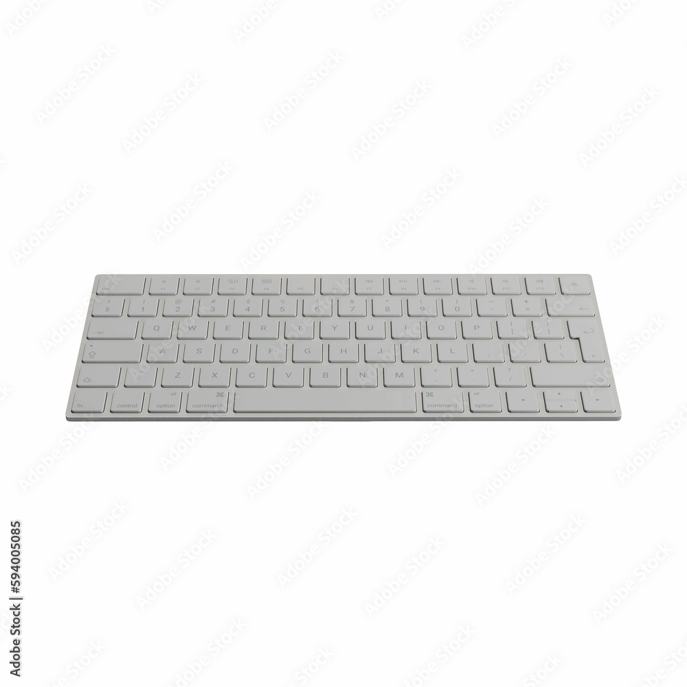 Poster 3d computer keyboard isolated on a white background.