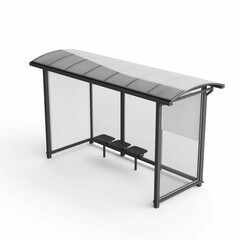 3D rendering illustration of a bus stop  isolated on a white background