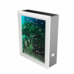 3D rendering illustration of some fish in an aquarium isolated on a white background