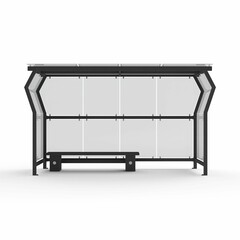 3d illustration of a modern bus stop isolated on a white background