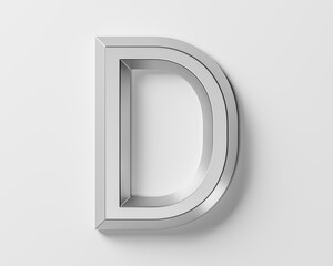 Obraz premium Letters made of metal. 3d illustration of iron alphabet isolated on white background
