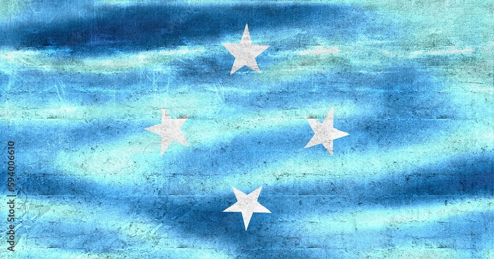 Canvas Prints micronesia flag - realistic waving fabric flag