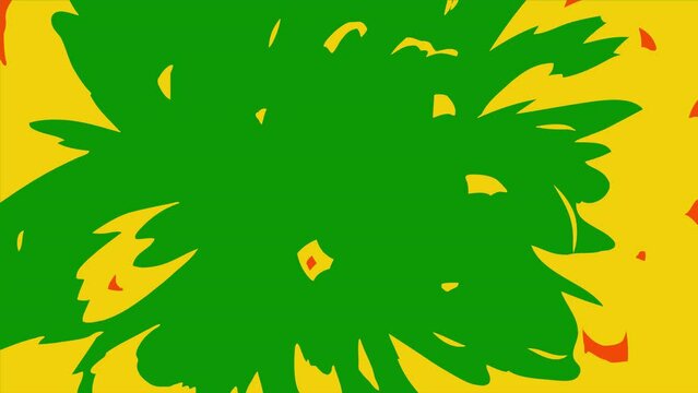 Cartoon Energy explosion on a green screen. Cartoon FX explosion with key color. 4K video