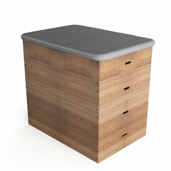 3D illustration of a nightstand isolated on a white background