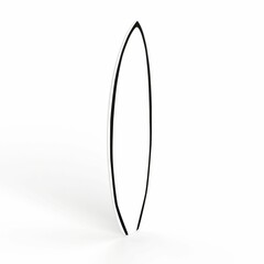3D illustration of a Surf board isolated on a white background