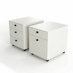 3d illustration of a white bedside cabinet isolated on a white background