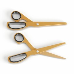 3d illustration of two scissors isolated on a white background