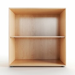 3d illustration of a wooden shelf isolated on a white background
