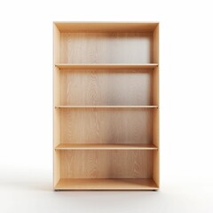 3d illustration of a wooden shelf isolated on a white background