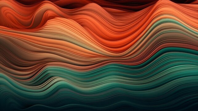 horizontal colorful abstract wave background. generative AI