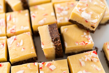 Homemade candy cane fudge