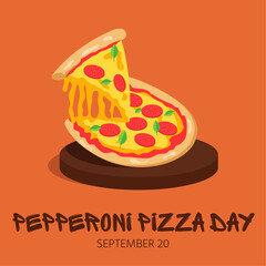 food poster of pizza on a board