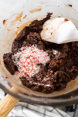 Homemade candy cane fudge