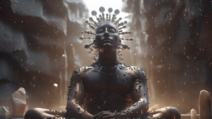 Fototapeta premium The Art of Inner Calm: Meditative Majesty, AI Generative