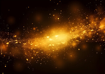 Fototapeta premium Abstract background in gold with glowing particle
