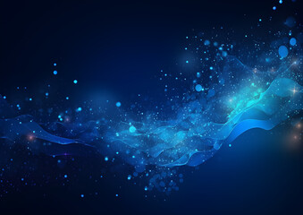 Abstract background in blue with glowing particle