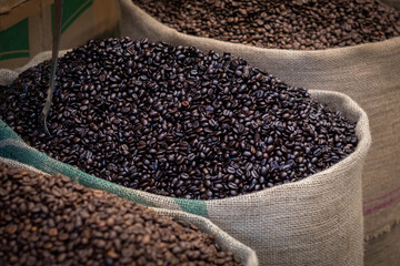 Bags of coffee beans for sale