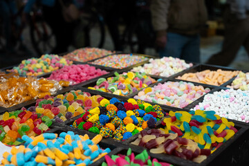 candy and jelly sweets for sale on market